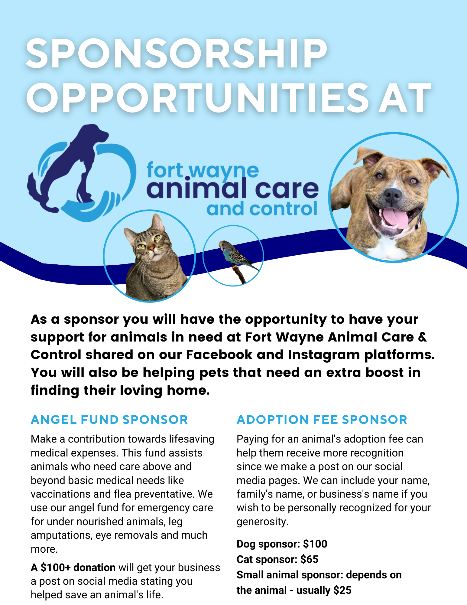 Sponsorship Opportunities - City of Fort Wayne Sponsorship Opportunities - City of Fort Wayne