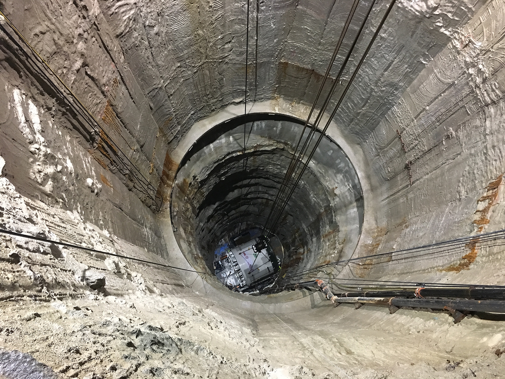 TBM Lowered into WS April 4 2019